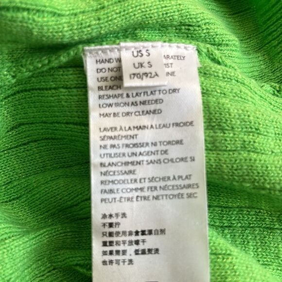 Free People Beach sweater Mary one shoulder Size Small linen blend green NWT - Picture 9 of 10